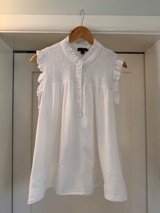 J. Crew Tops - Cotton Voile smocked button blouse